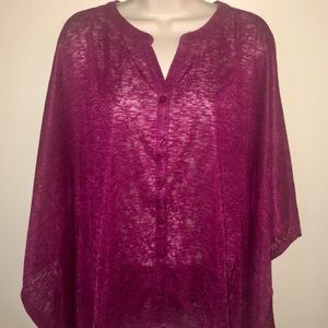 3 for $10 - Burgundy bat wing top